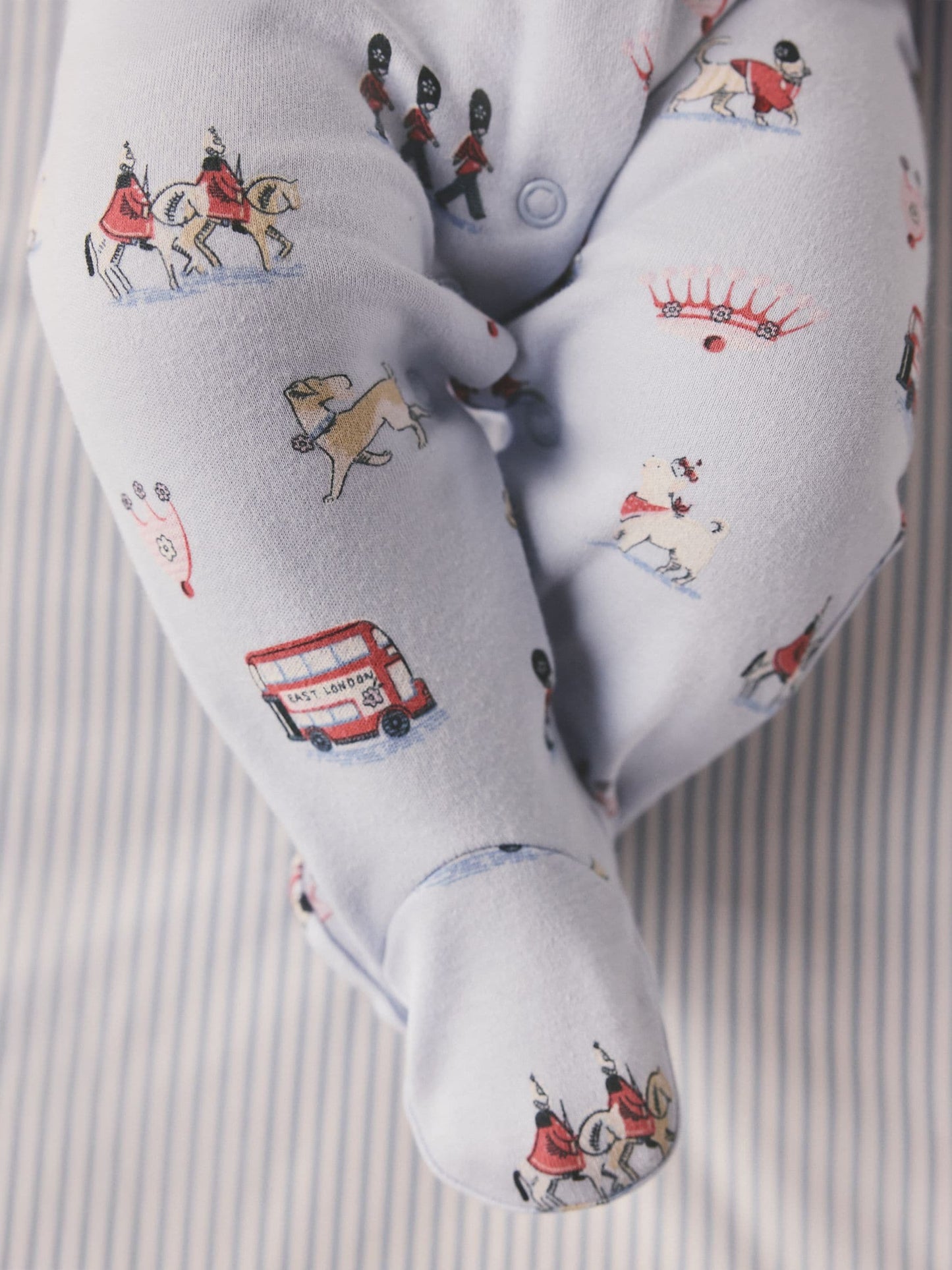 Blue Cath Kidston London Baby Sleepsuit image 3