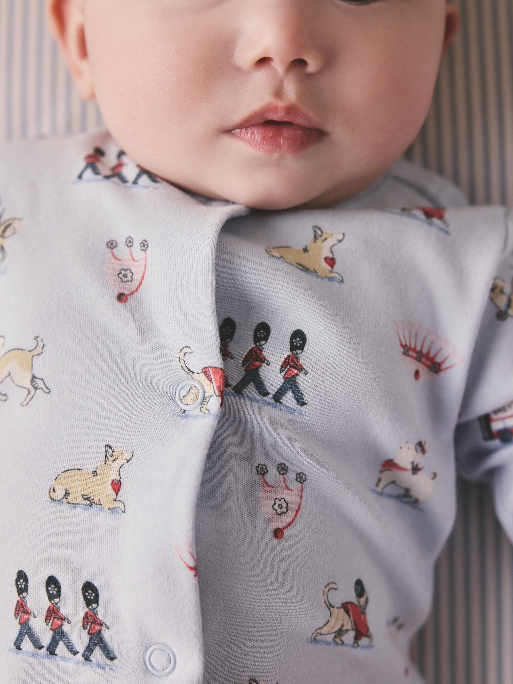 Blue Cath Kidston London Baby Sleepsuit image 4