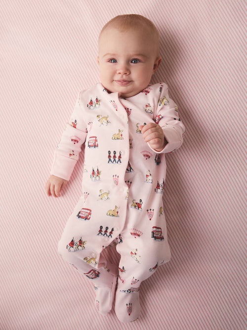 Pink Cath Kidston London Baby Sleepsuit image 1