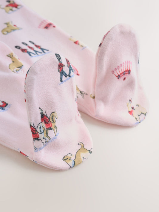 Pink Cath Kidston London Baby Sleepsuit image 3