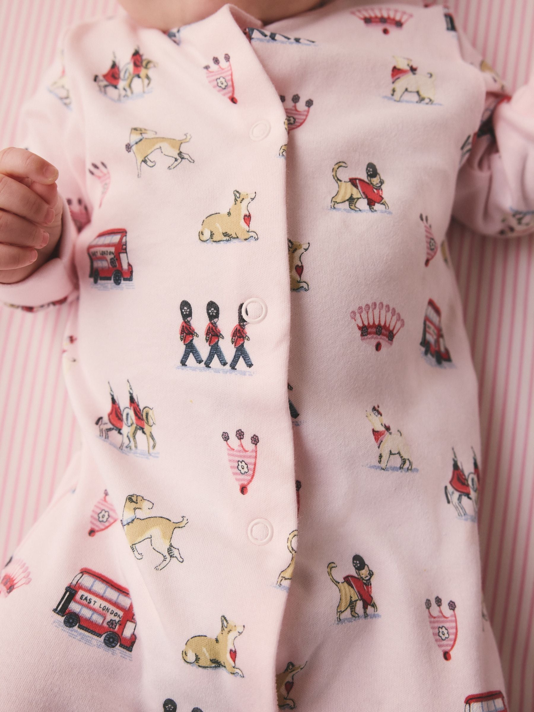 Pink Cath Kidston London Baby Sleepsuit image 4