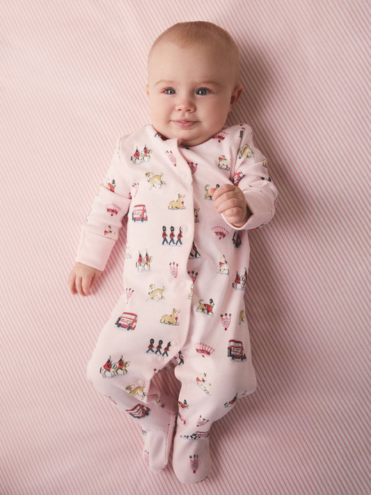 Pink Cath Kidston London Baby Sleepsuit image 1