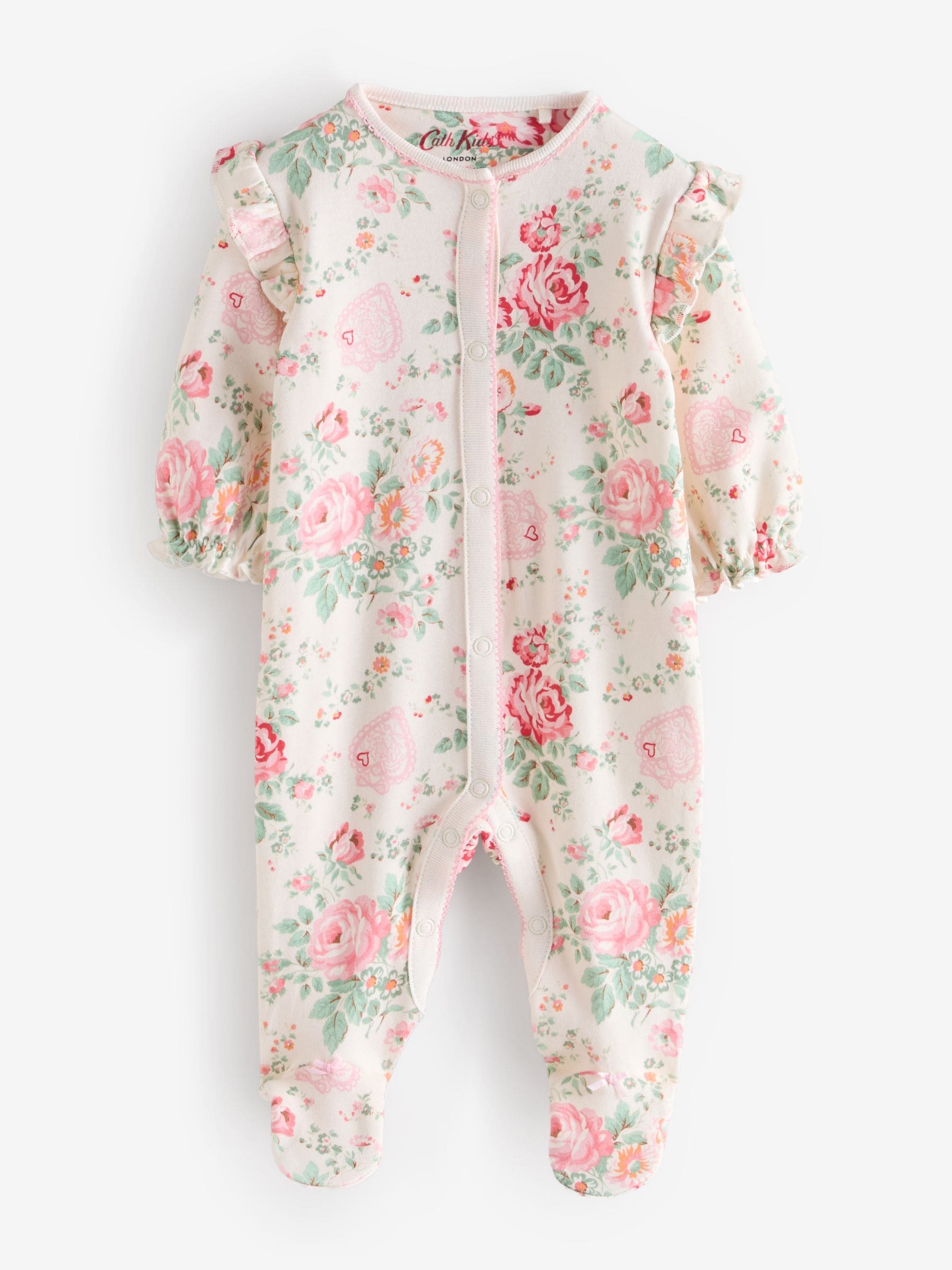 Pink/Cream Cath Kidston Baby Sleepsuit image 5