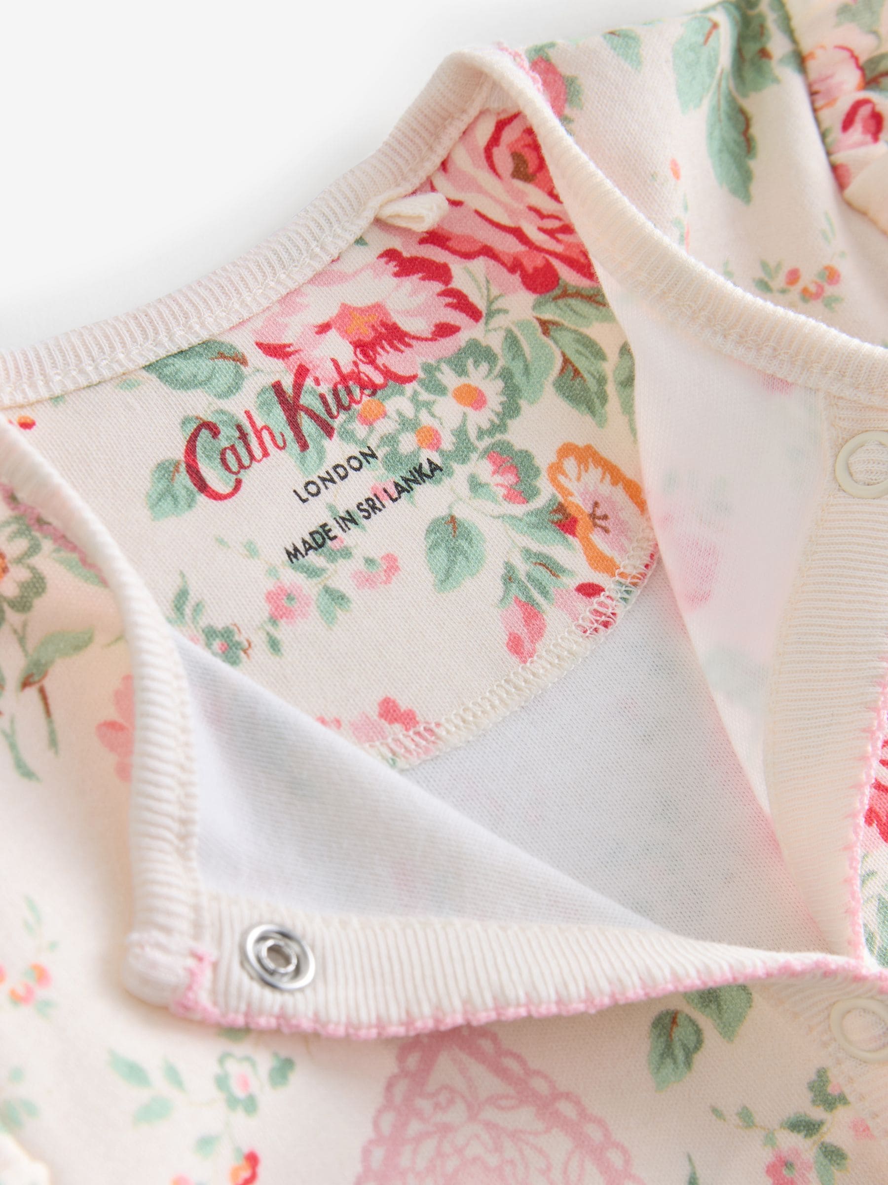 Pink/Cream Cath Kidston Baby Sleepsuit image 8