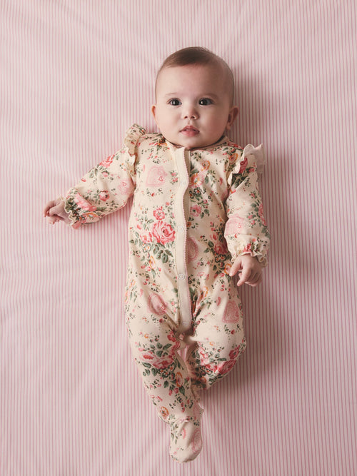 Pink/Cream Cath Kidston Baby Sleepsuit image 1