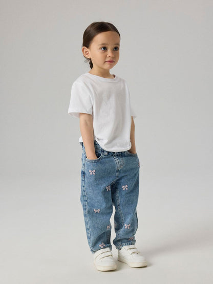 Dsiney Kidz - Name It Blue Bow Embroidery Mom Jeans image 1