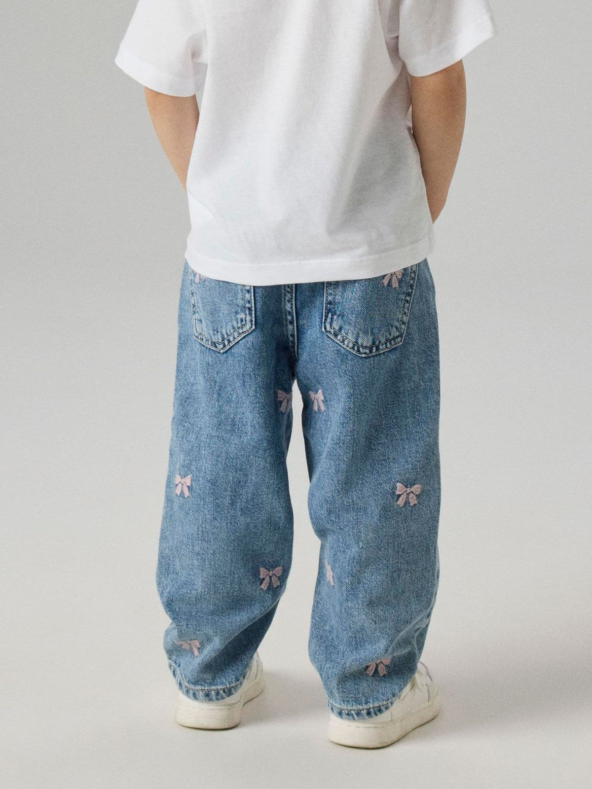 Dsiney Kidz - Name It Blue Bow Embroidery Mom Jeans image 2
