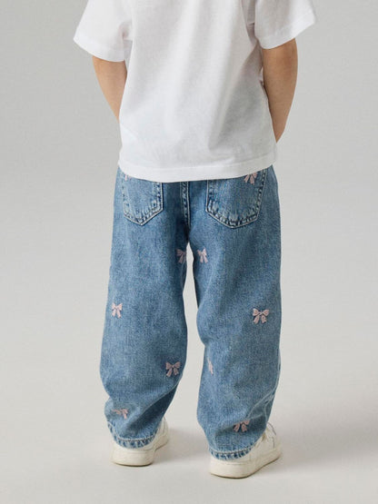 Dsiney Kidz - Name It Blue Bow Embroidery Mom Jeans image 2