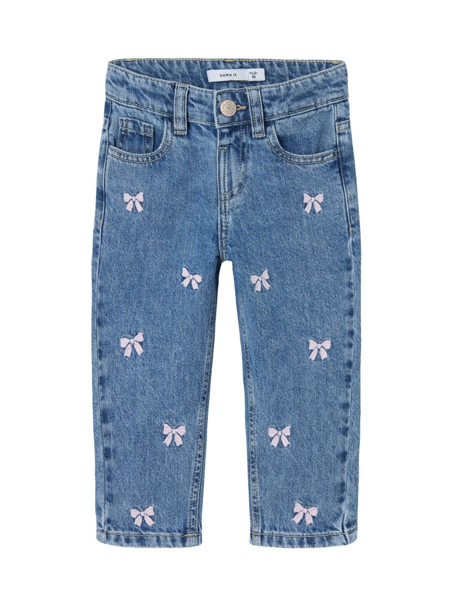 Dsiney Kidz - Name It Blue Bow Embroidery Mom Jeans image 3