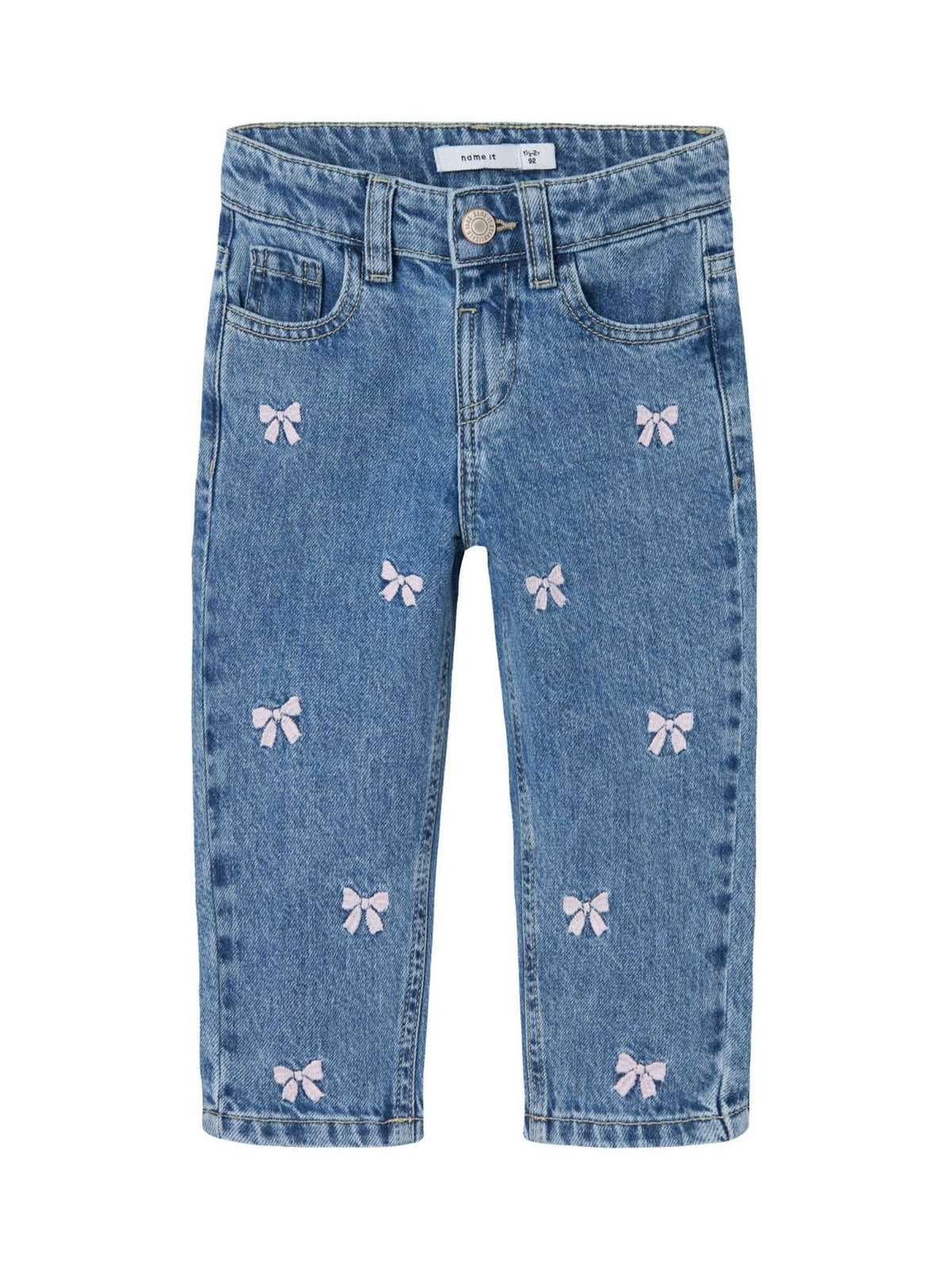 Dsiney Kidz - Name It Blue Bow Embroidery Mom Jeans image 3