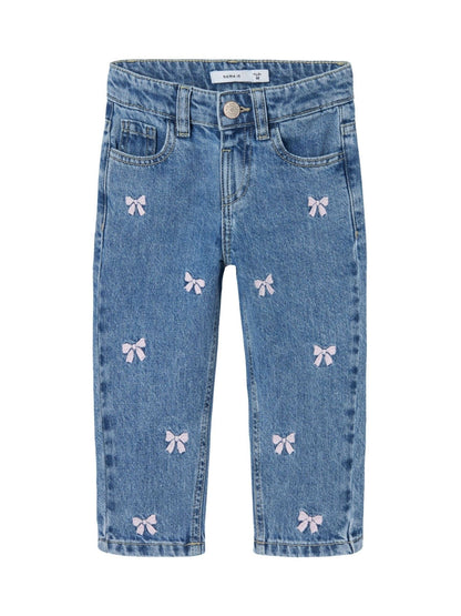 Dsiney Kidz - Name It Blue Bow Embroidery Mom Jeans image 3