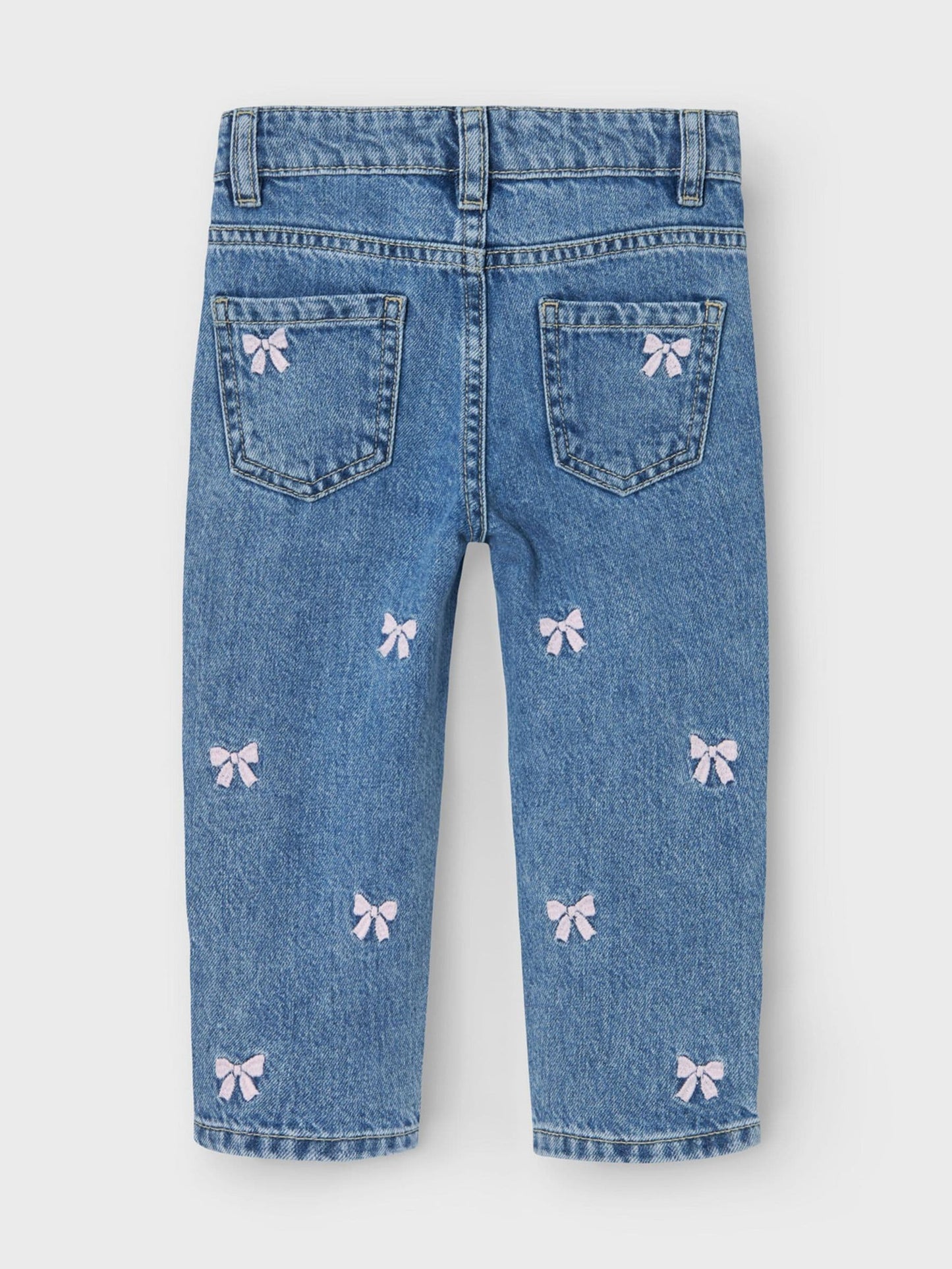 Dsiney Kidz - Name It Blue Bow Embroidery Mom Jeans image 4