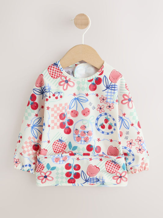 Red Weaning And Feeding Sleeved Bib image 1