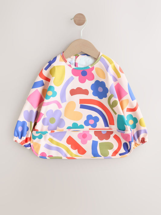 Weaning And Feeding Sleeved Bib Stampy Floral image 1