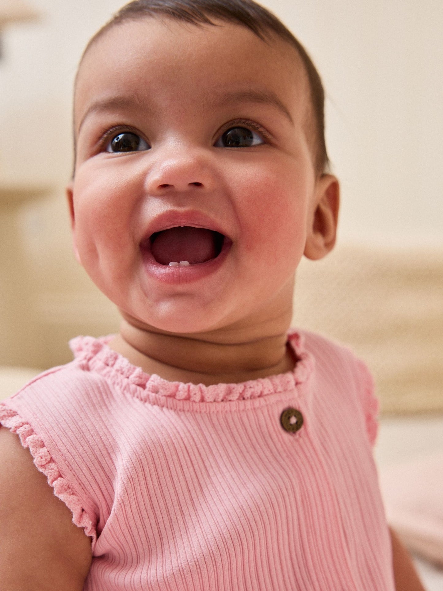 Pink Tonal Button Through Wide Leg Jersey Baby Rompers 3 Pack image 3
