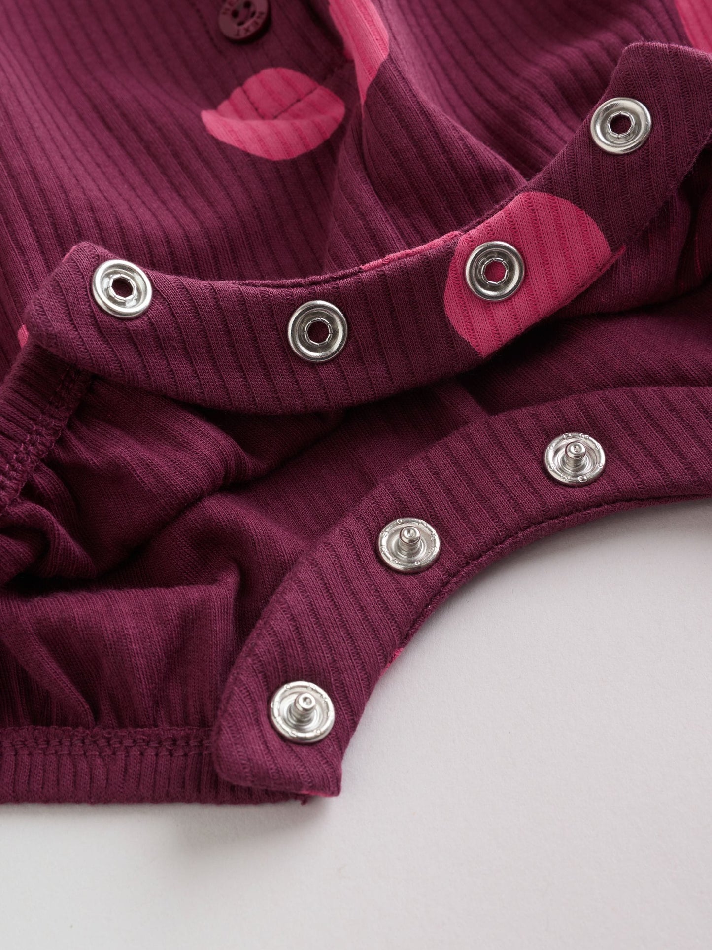 Pink Polka Dot Button Through Baby Rompers 3 Pack image 4