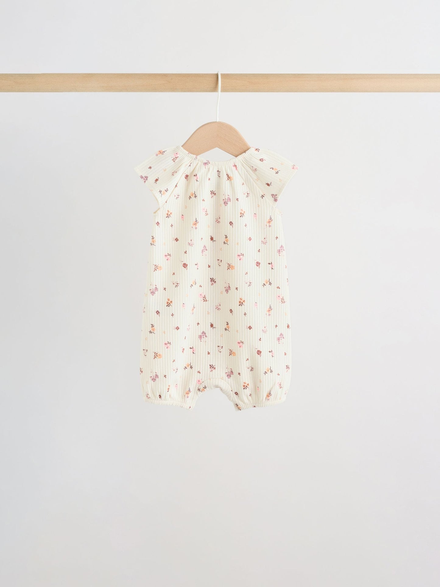 Neutral Floral Popper Through Jersey Baby Rompers 4 Pack image 4