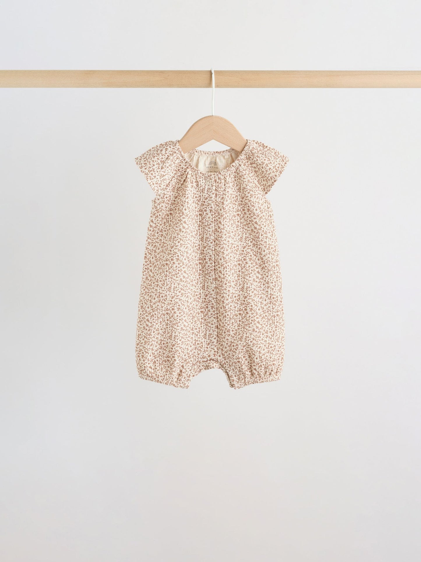 Neutral Floral Popper Through Jersey Baby Rompers 4 Pack image 6