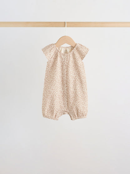 Neutral Floral Popper Through Jersey Baby Rompers 4 Pack image 6