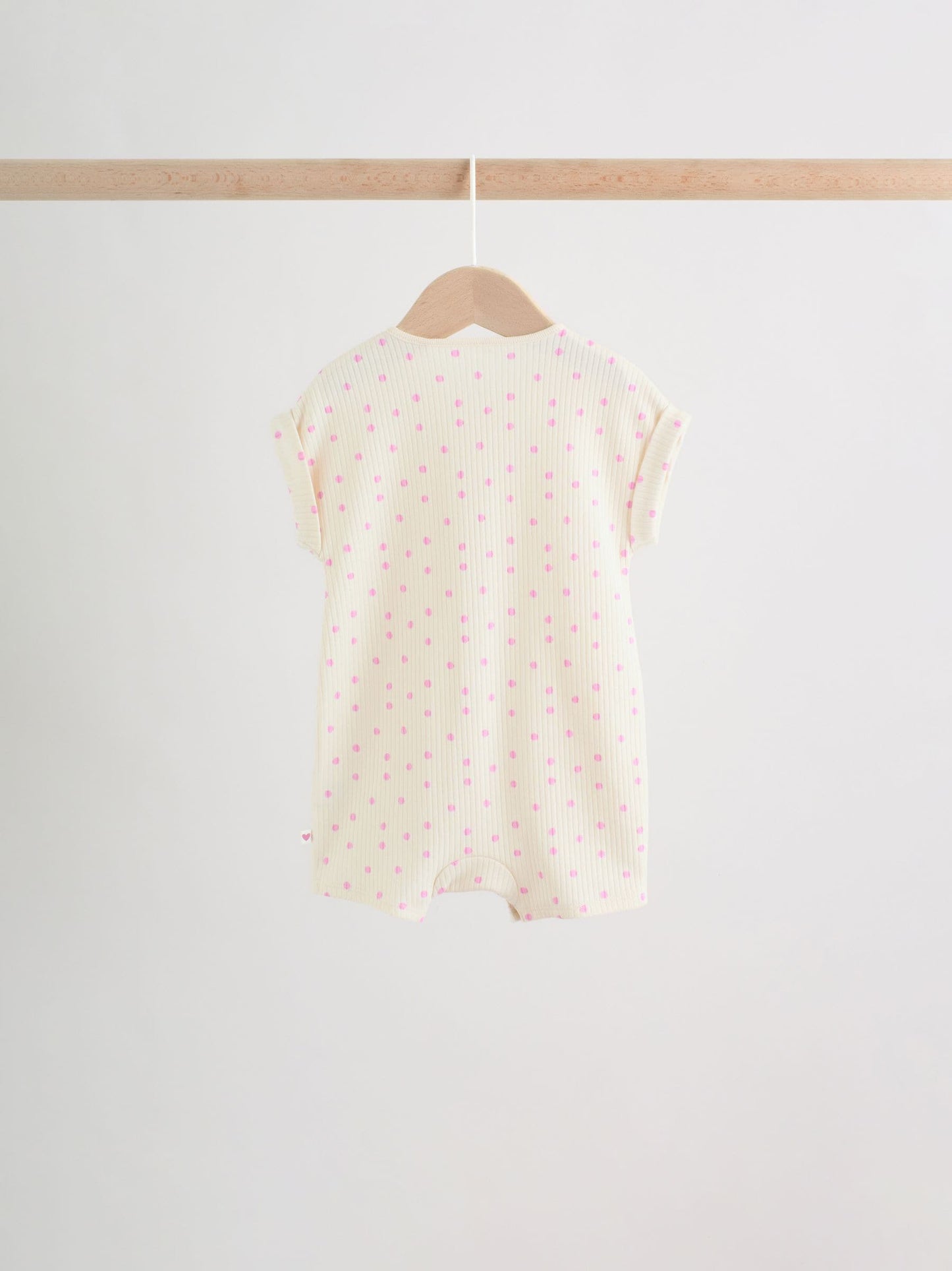 Pink Tonal Heart Popper Through Jersey Baby Rompers 3 Pack image 5