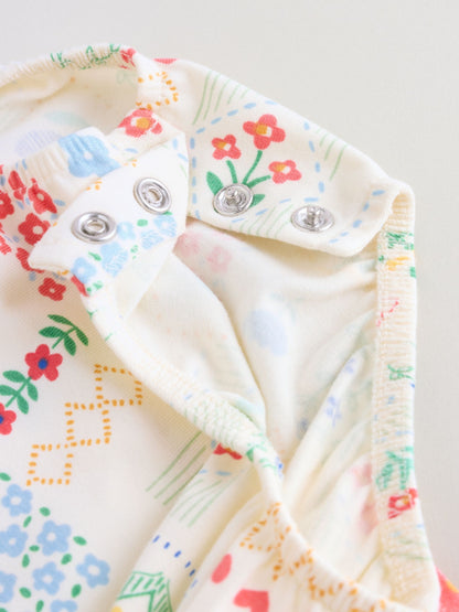 Red and White Embroidered Patterned Jersey Baby Rompers 3 Pack image 4