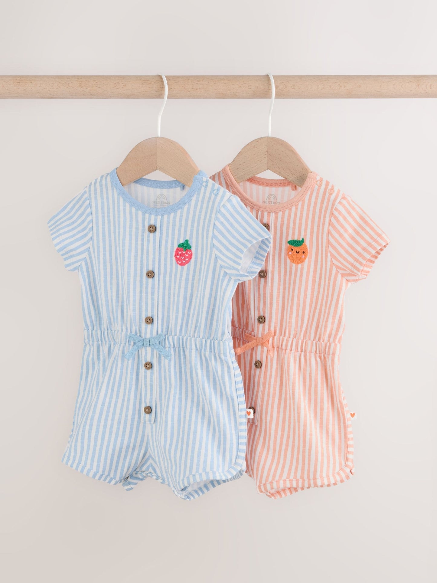 Blue and Orange Striped Jersey Sport Rompers 2 Pack image 5