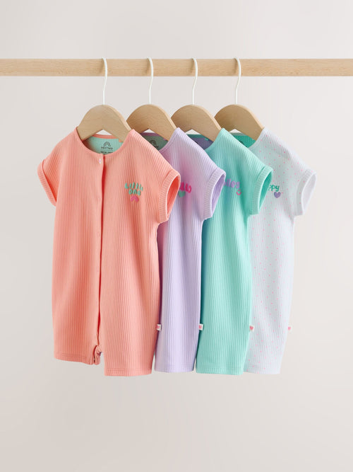 Multi Bright Coloured Jersey Baby Rompers 3 Pack image 1