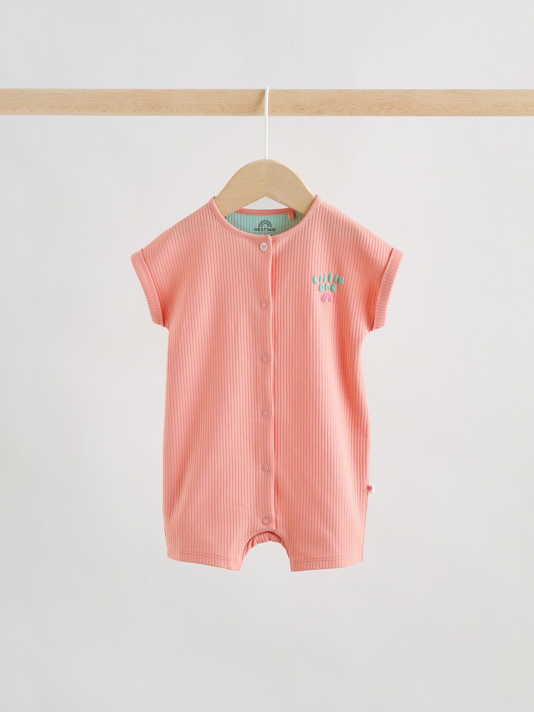 Multi Bright Coloured Jersey Baby Rompers 3 Pack image 3