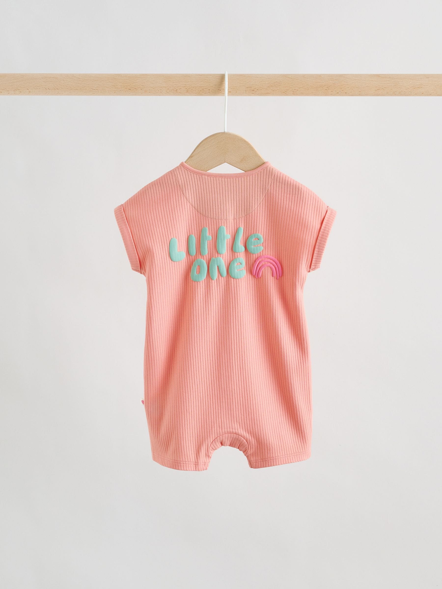 Multi Bright Coloured Jersey Baby Rompers 3 Pack image 4