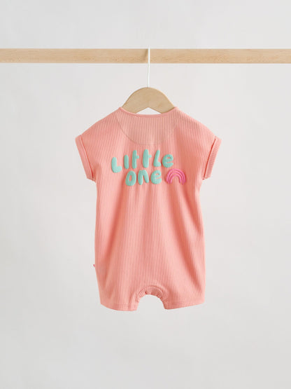 Multi Bright Coloured Jersey Baby Rompers 3 Pack image 4