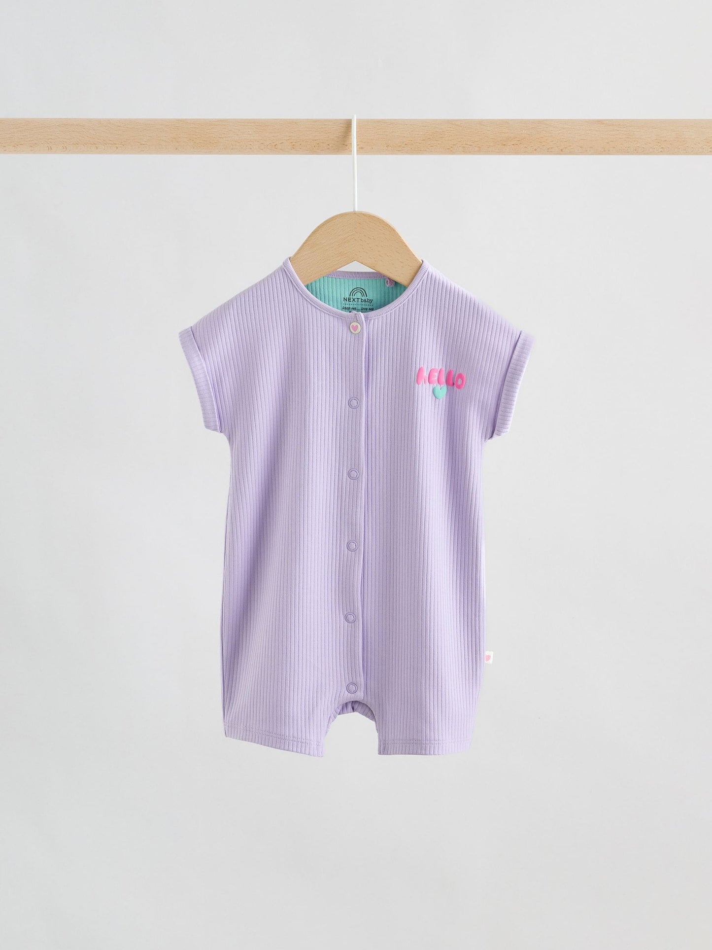 Multi Bright Coloured Jersey Baby Rompers 3 Pack image 5
