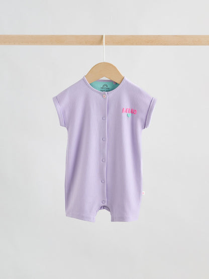 Multi Bright Coloured Jersey Baby Rompers 3 Pack image 5