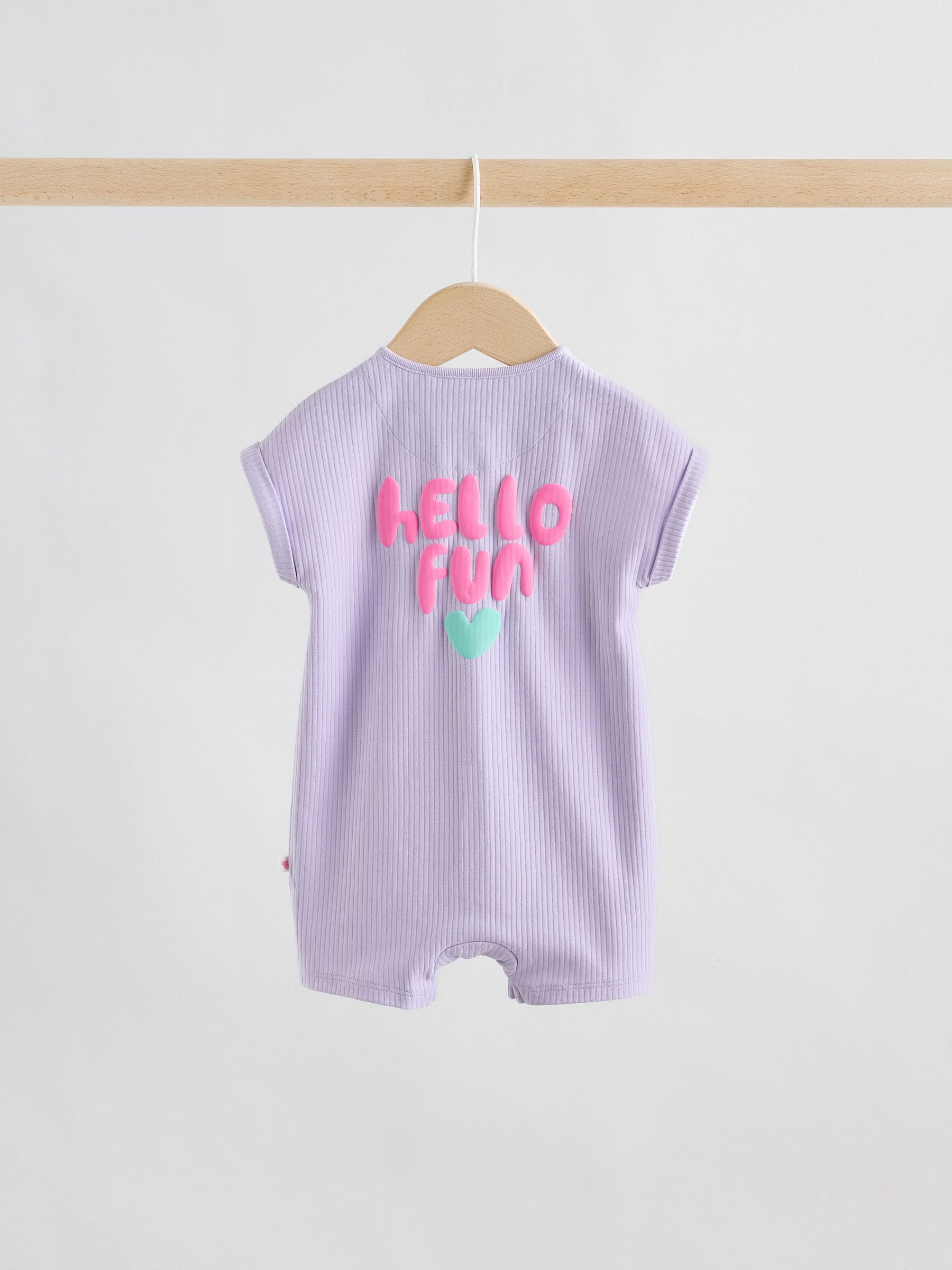 Multi Bright Coloured Jersey Baby Rompers 3 Pack image 6