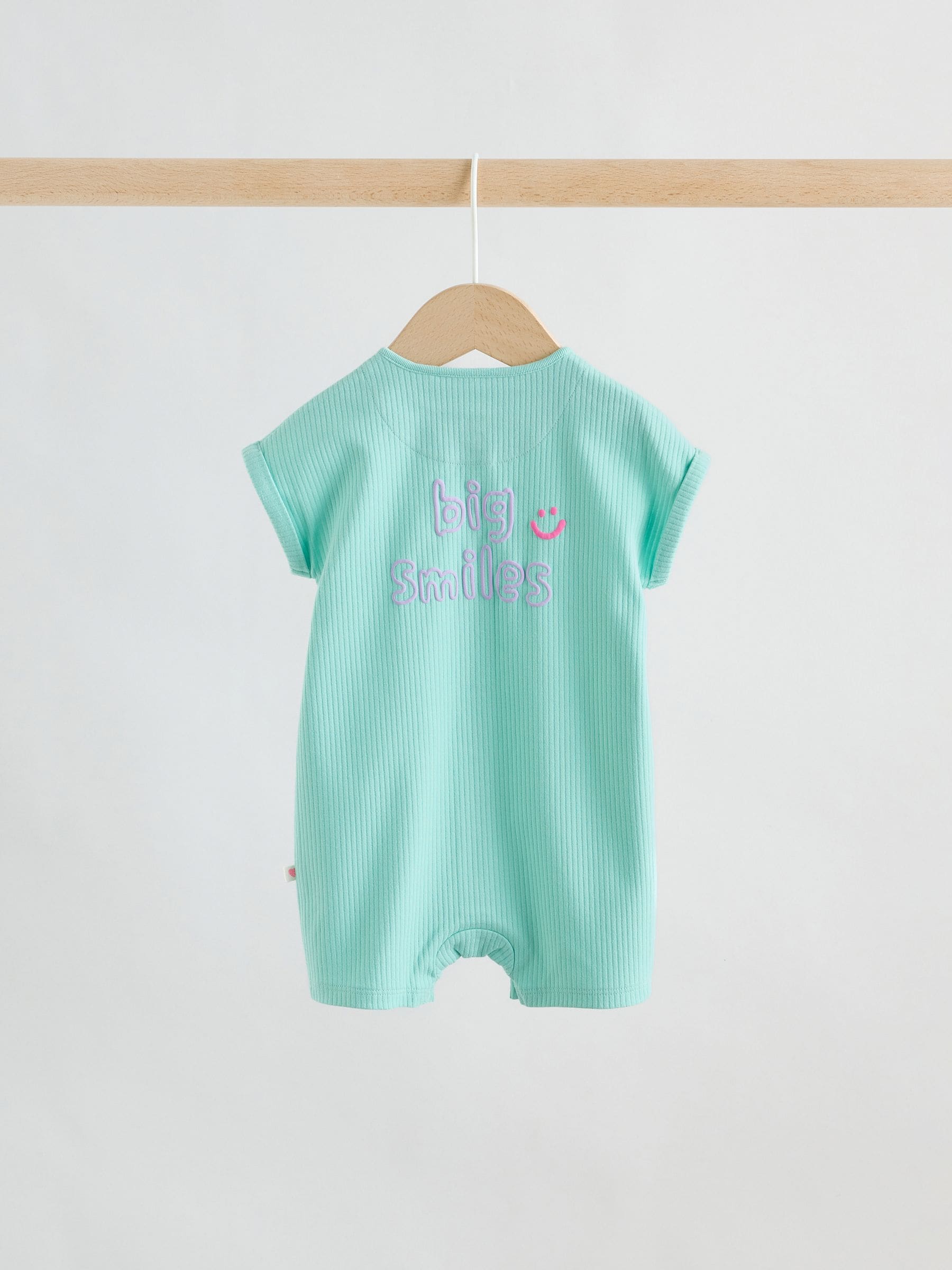 Multi Bright Coloured Jersey Baby Rompers 3 Pack image 8