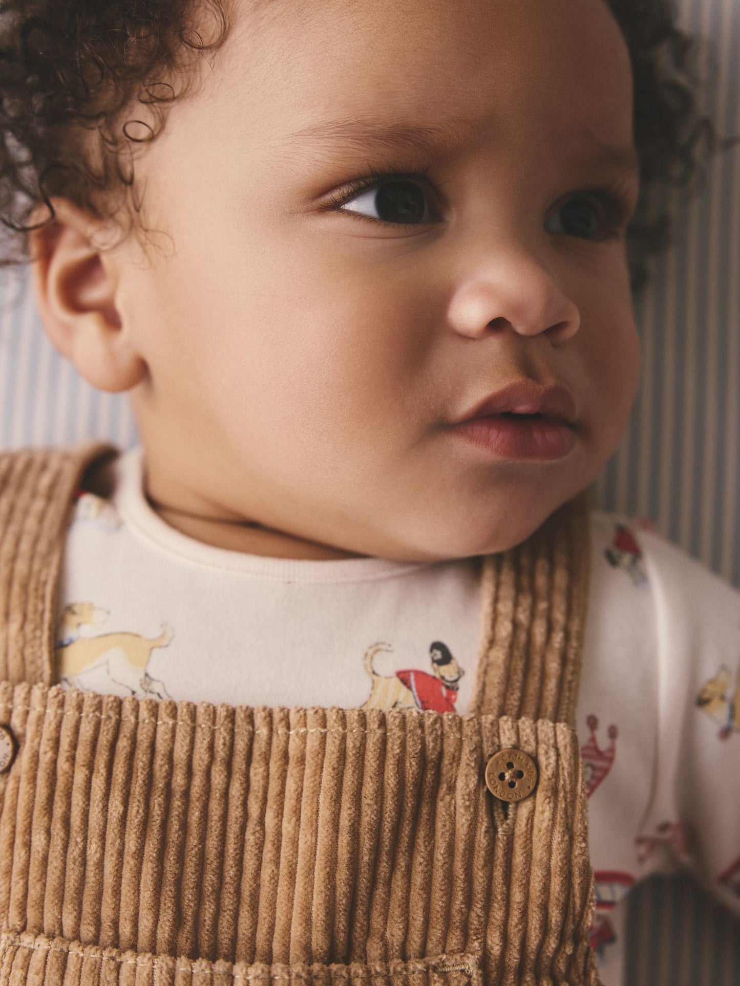 Tan Brown Cath Kidston Cord Dungaree and Bodysuit Set image 4