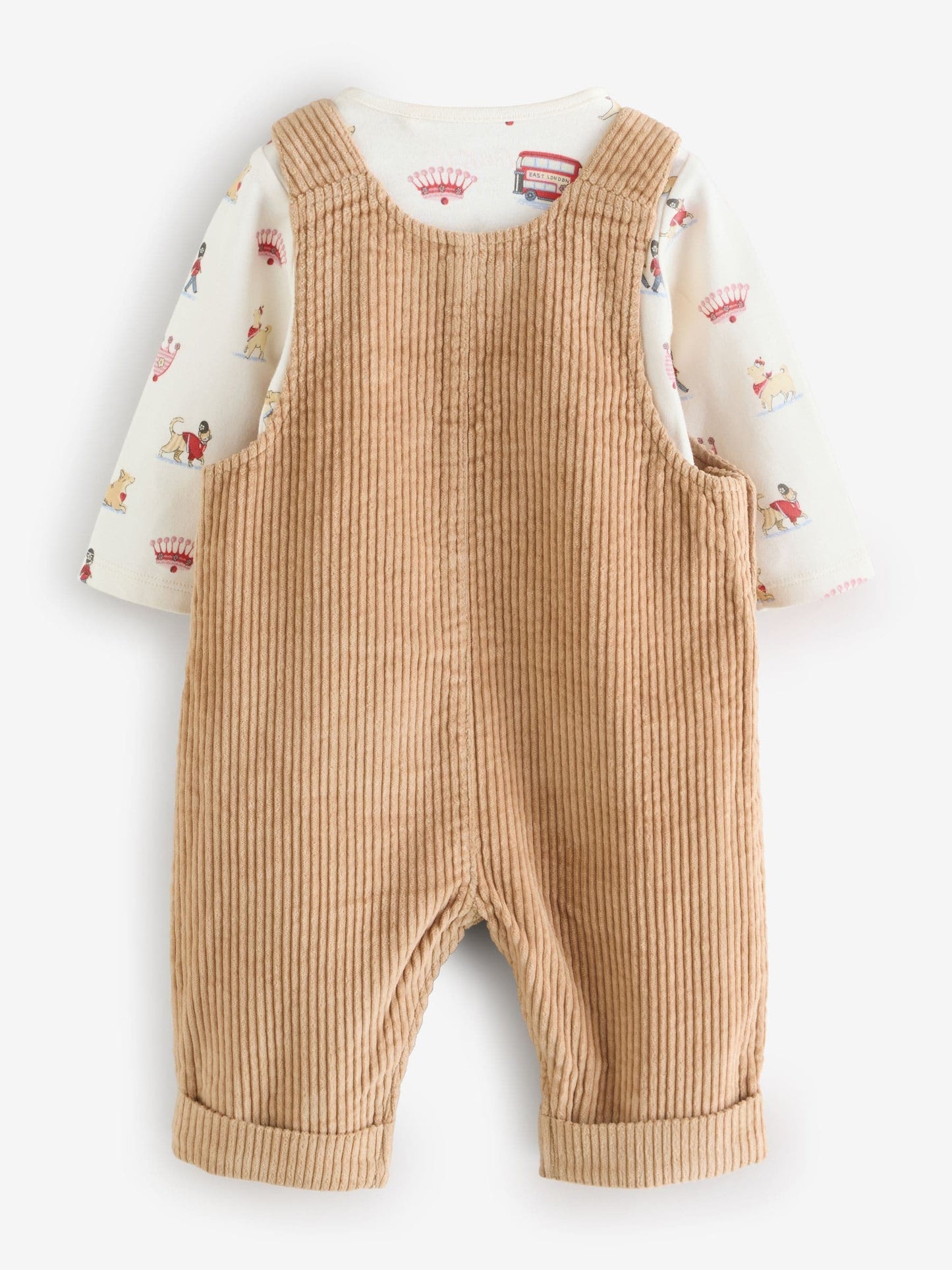Tan Brown Cath Kidston Cord Dungaree and Bodysuit Set image 7