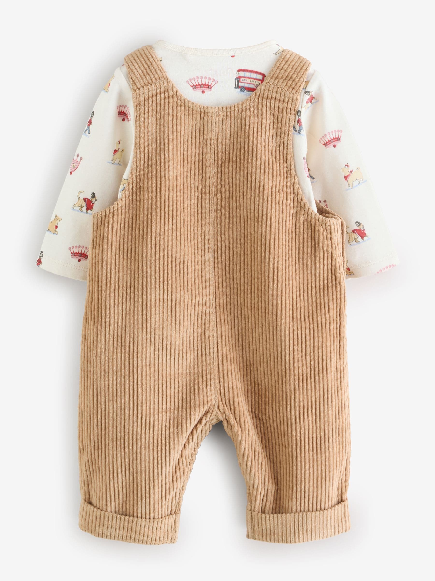 Tan Brown Cath Kidston Cord Dungaree and Bodysuit Set image 7