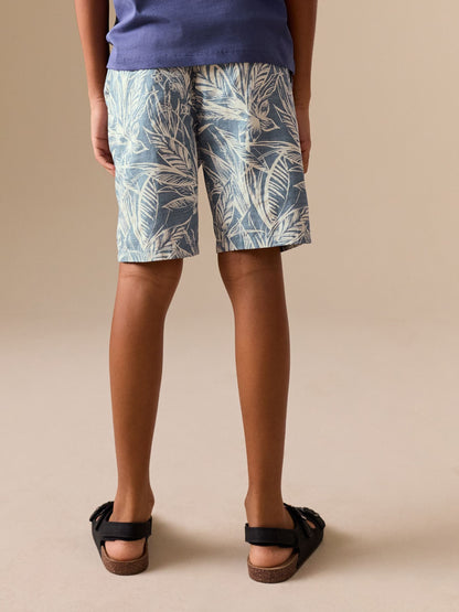 Dsiney Kidz - Leaf Print Blue Hybrid Waist Shorts (3-16yrs) image 3