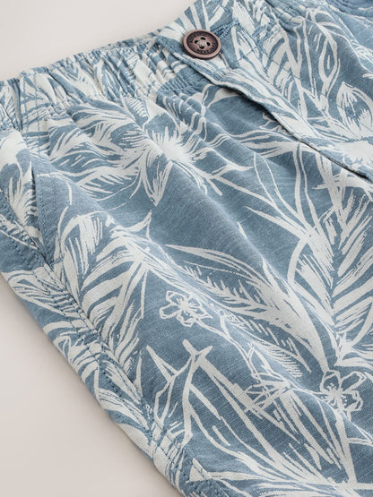 Dsiney Kidz - Leaf Print Blue Hybrid Waist Shorts (3-16yrs) image 8