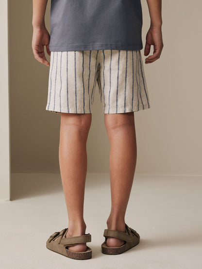 Dsiney Kidz - Ecru White Linen Blend Regular Fit Chino Shorts (3-16yrs) image 2