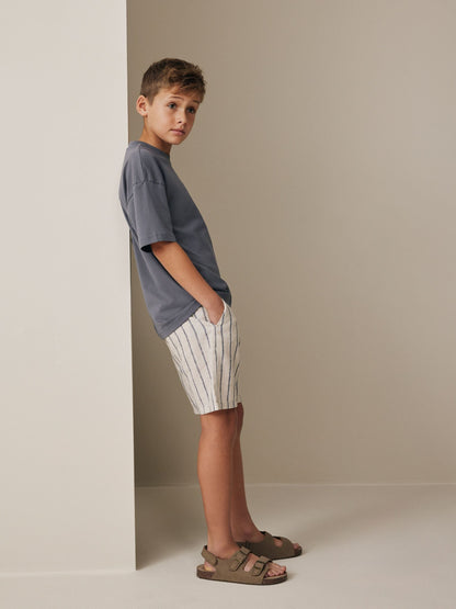 Dsiney Kidz - Ecru White Linen Blend Regular Fit Chino Shorts (3-16yrs) image 3