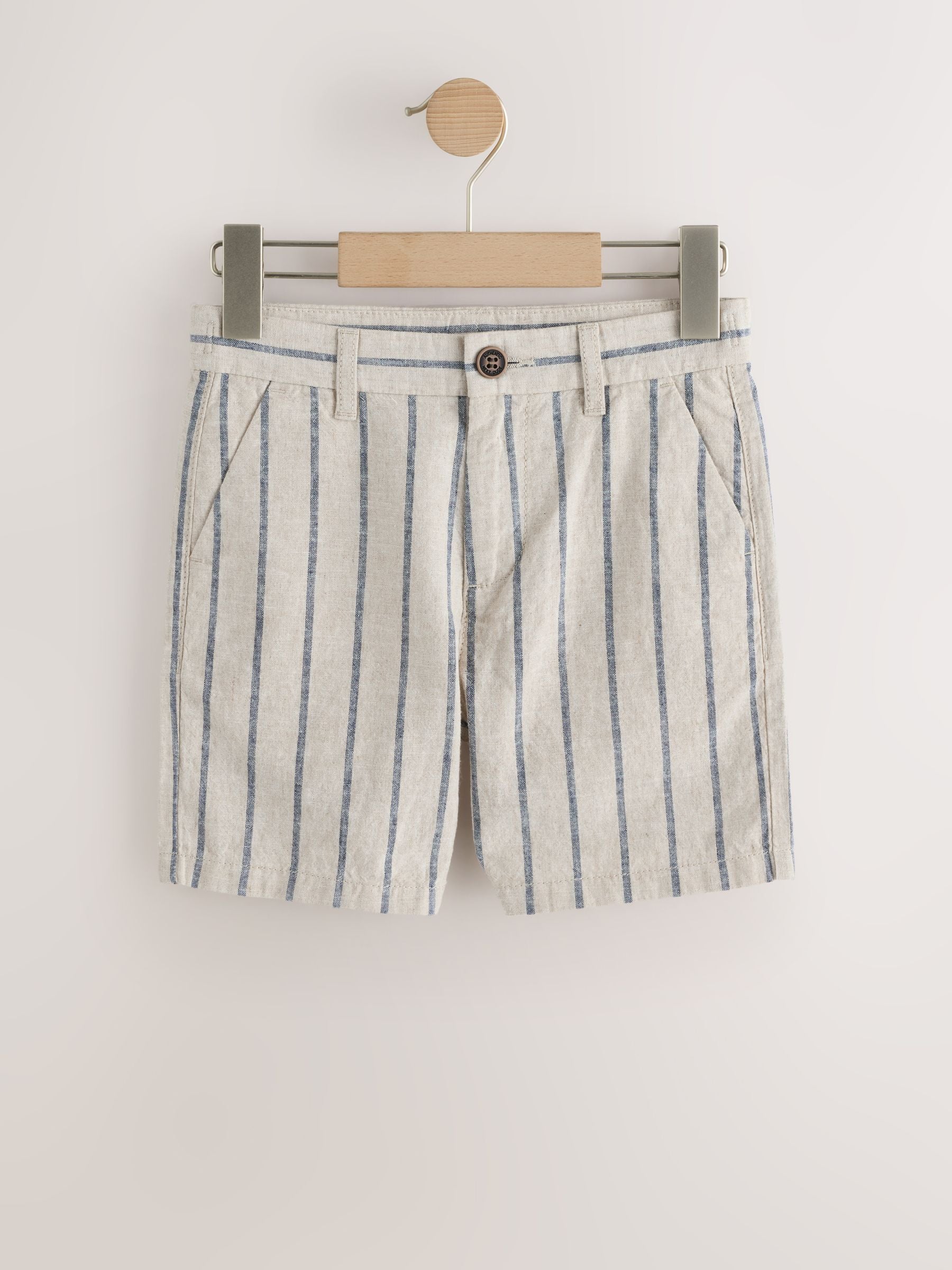 Dsiney Kidz - Ecru White Linen Blend Regular Fit Chino Shorts (3-16yrs) image 4