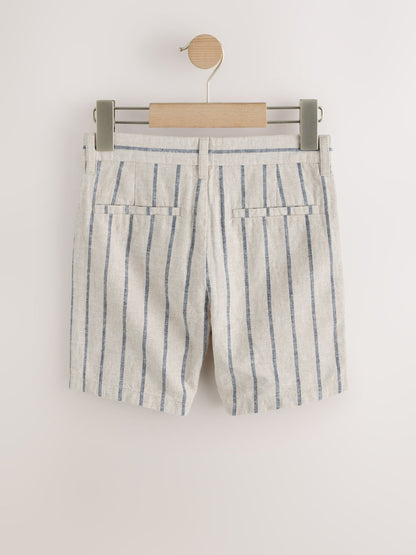 Dsiney Kidz - Ecru White Linen Blend Regular Fit Chino Shorts (3-16yrs) image 5