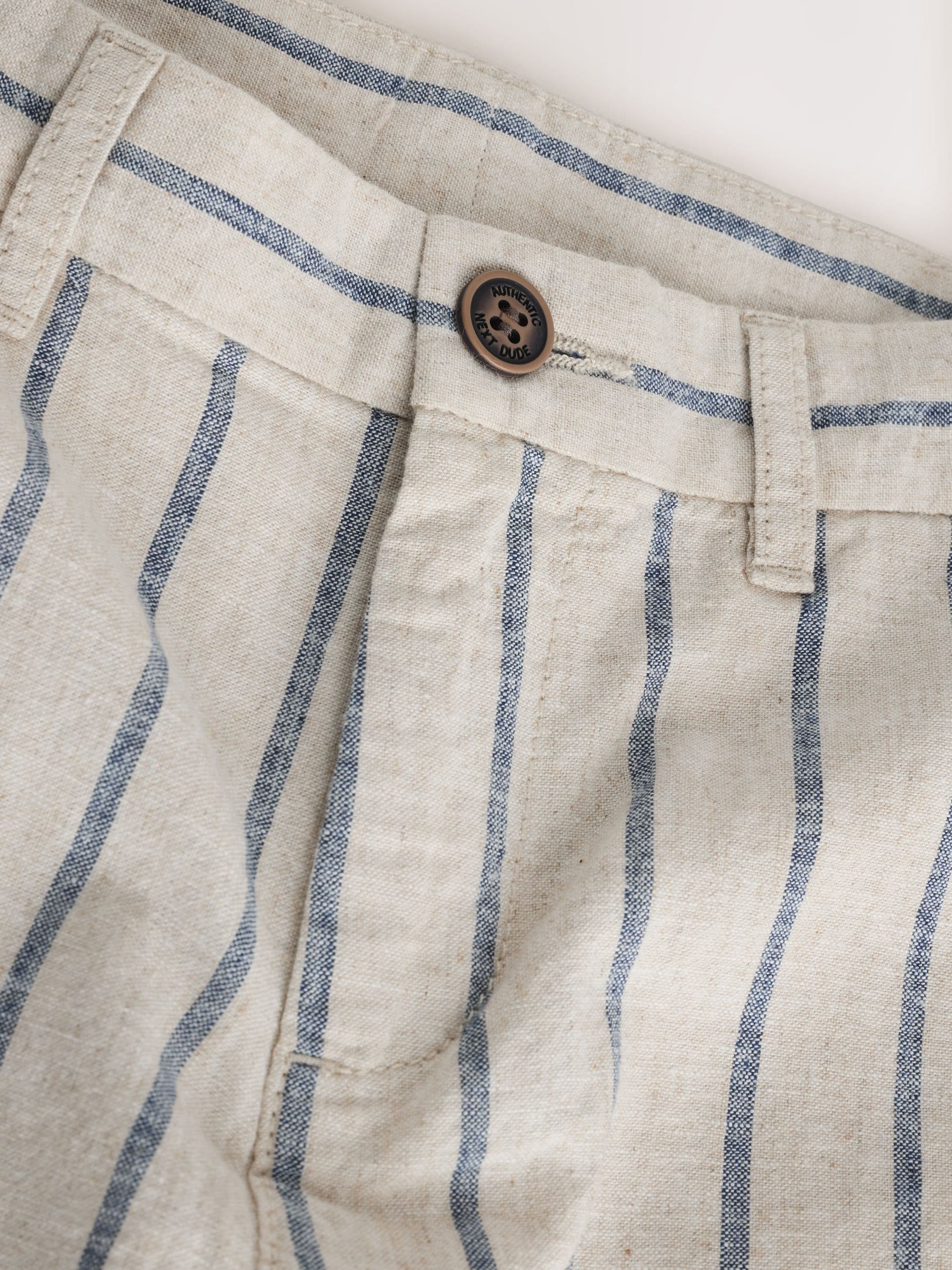 Dsiney Kidz - Ecru White Linen Blend Regular Fit Chino Shorts (3-16yrs) image 6
