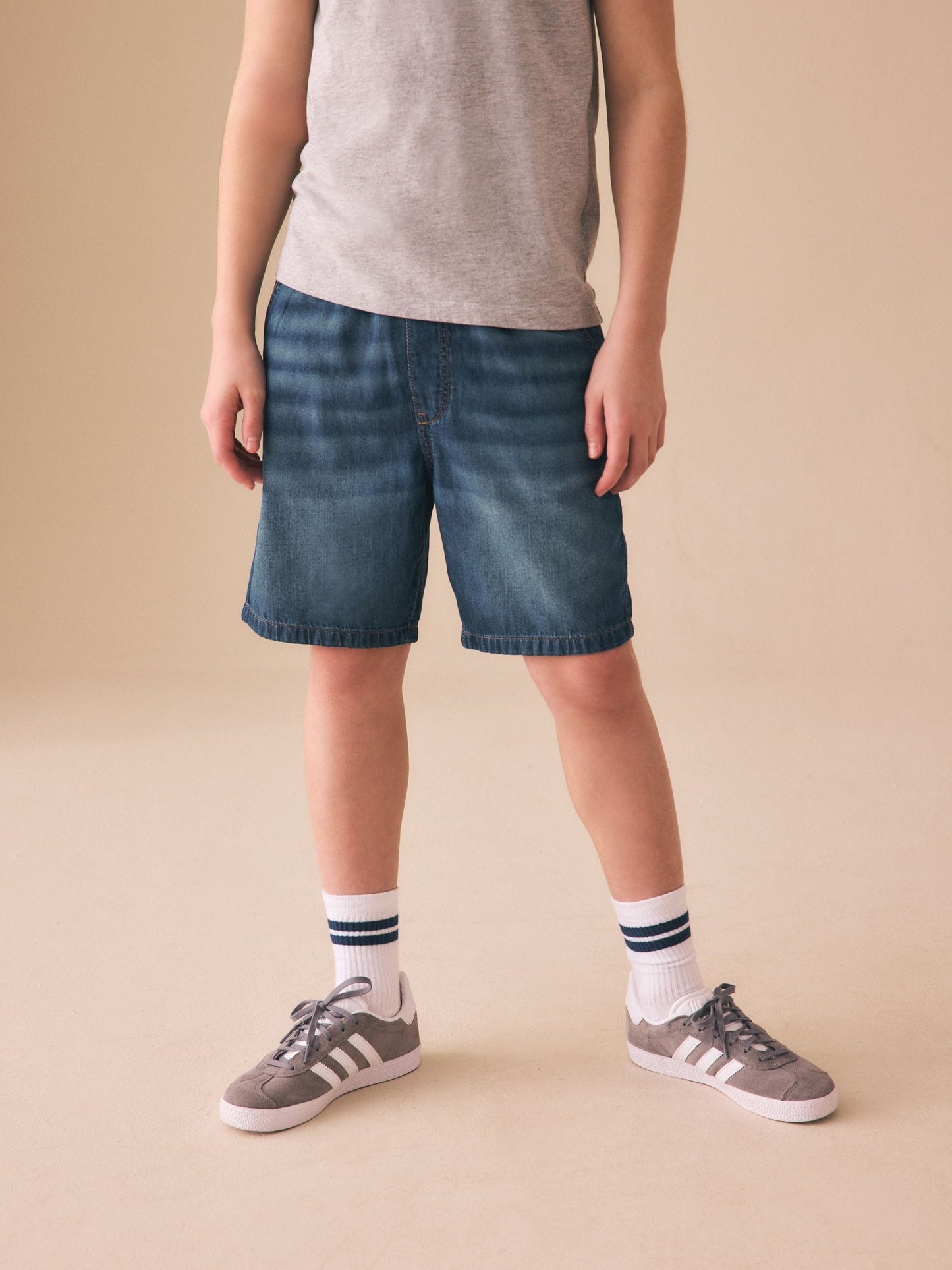 Dsiney Kidz - Dark Blue Lightweight Pull on Denim Shorts (3-16yrs) image 1