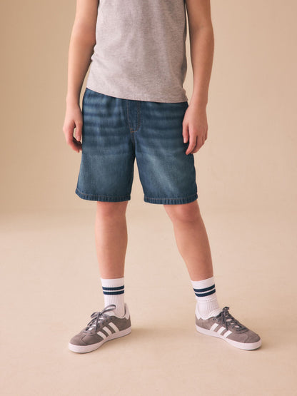 Dsiney Kidz - Dark Blue Lightweight Pull on Denim Shorts (3-16yrs) image 1