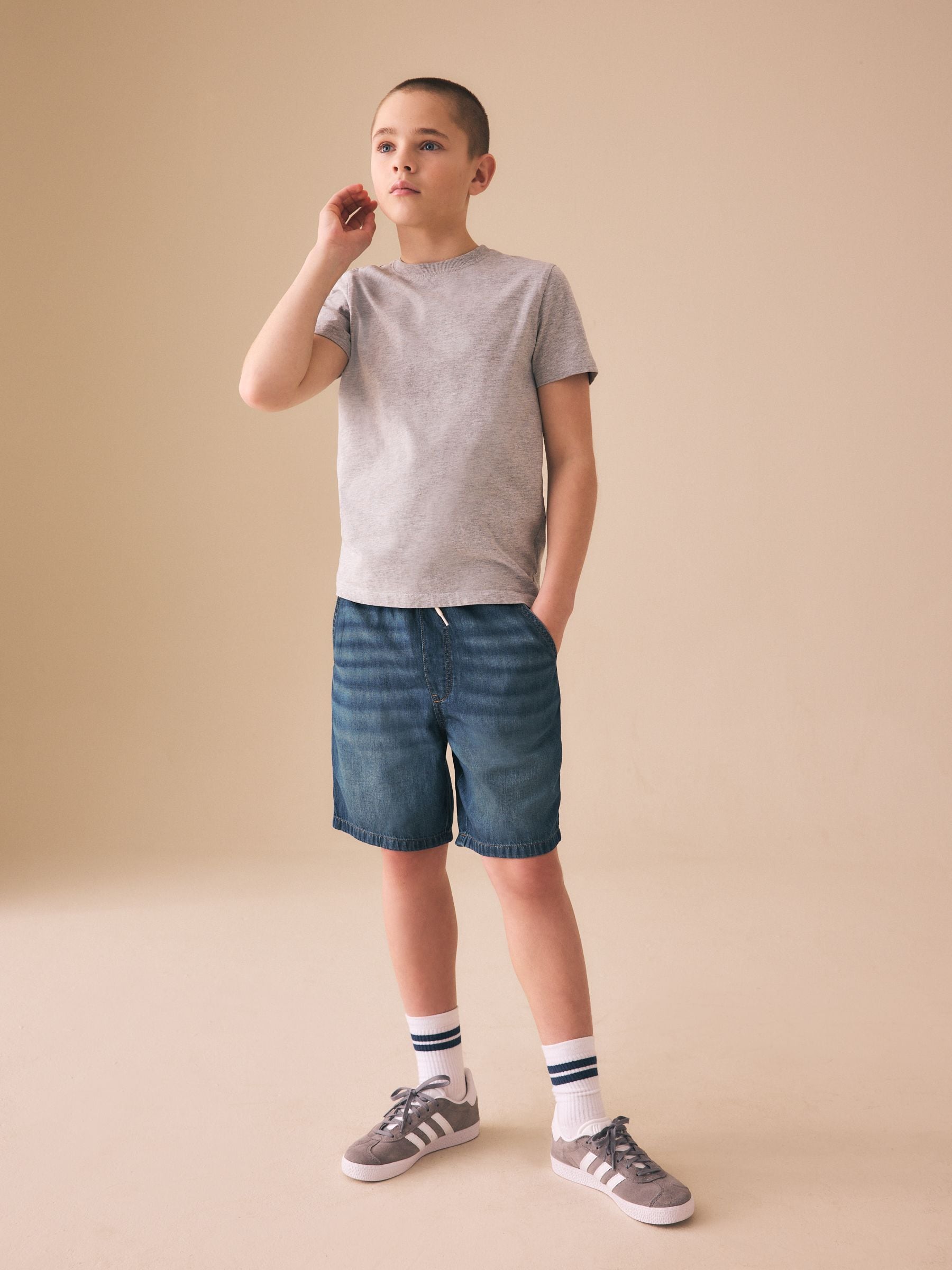 Dsiney Kidz - Dark Blue Lightweight Pull on Denim Shorts (3-16yrs) image 2