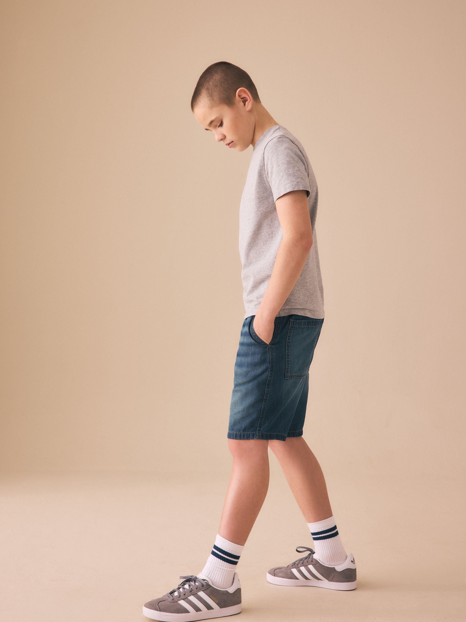 Dsiney Kidz - Dark Blue Lightweight Pull on Denim Shorts (3-16yrs) image 3