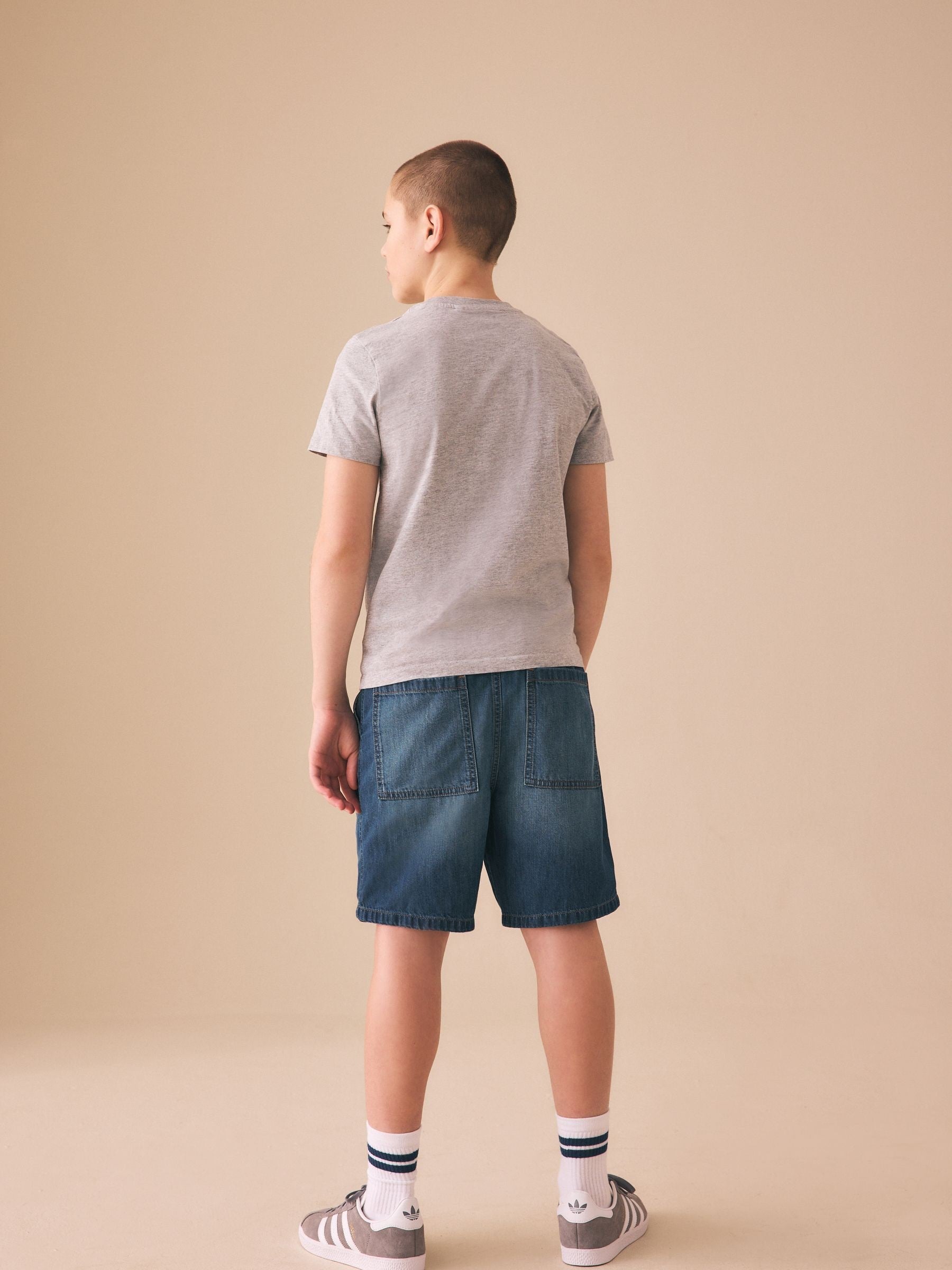 Dsiney Kidz - Dark Blue Lightweight Pull on Denim Shorts (3-16yrs) image 4