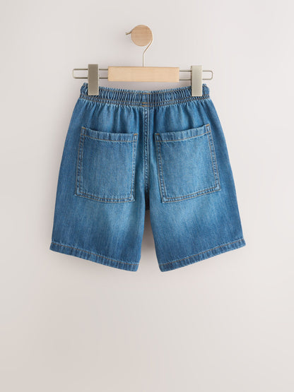 Dsiney Kidz - Dark Blue Lightweight Pull on Denim Shorts (3-16yrs) image 6